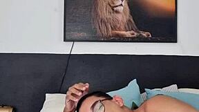 Skinny twink gets dominated by a black ladyboy lover