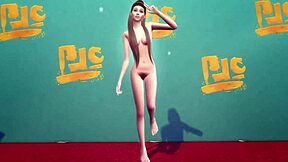 Animated MILF in The Sims 4 gets naked with x-ray glasses