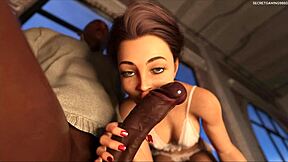 3D animated game of hotwife taking BBC for a ride