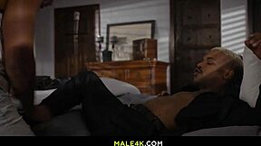 Adrian Hart and Tony Genius engage in gay sex in a bedroom set