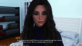 Big-boobed brunette in 3D game Dik 143 enjoys wealth