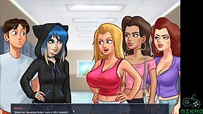 Emo cheerleader Eve and Roxxy settle their scores in Summertime Saga ep 73