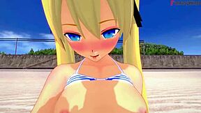 Marie Rose in bikini gets fucked on the beach