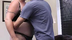 She goes out and he has an affair with a blonde, chubby girl