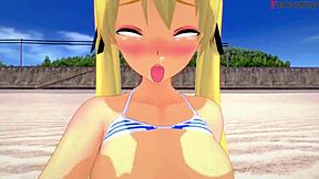 Marie Rose in bikini gets fucked on the beach