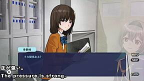 Hentai game with crossdressing and sex in a clubroom setting