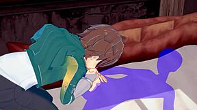 Gay Konosuba hentai featuring Kazuma's hot blowjob scenes