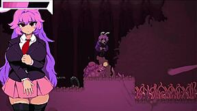 Play as a sexy girl with pink hair in a hentai game called Udonge