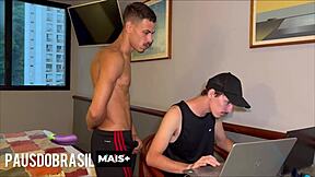 Straight gay amateur's big dick gets attention