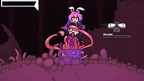 Play as a sexy girl with pink hair in a hentai game called Udonge