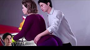 My curvy milf stepmom got stuck in the garage in wild 3D animation.