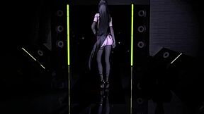 Beautiful Asian woman in lingerie has affair with well-endowed man in 3D animated porn film