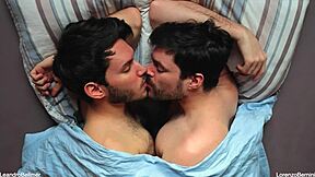 Gay best friends masturbate together in the country