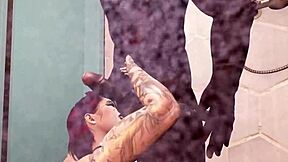 Interracial passion: Black stallion and Redhead's steamy encounter