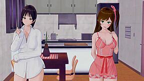 Huge cans and hard cock in 3D cartoon bang scene