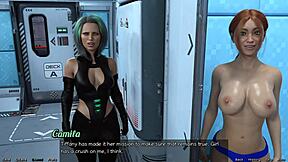 Red-haired step-sister in a shower in a 3D animated porn