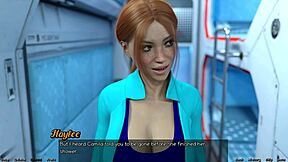 Red-haired step-sister in a shower in a 3D animated porn