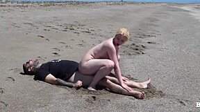 Public sex with a stranger on the beach without a condom