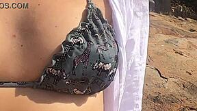 African gay caught watching public sex on the beach