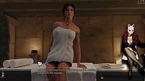 Beautiful cosplay in a hot hentai game called Croft adventures