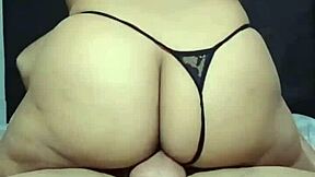 My stepson's big cock is very wet while riding me
