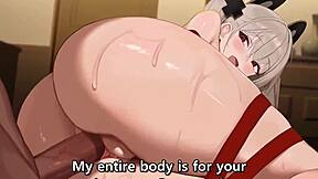 A submissive Japanese girl gets her ass fucked in this anime porn video