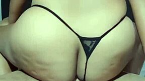 My stepson's big cock is very wet while riding me