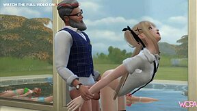 The director’s charm made her to give in and have sex with her husband in a cartoon