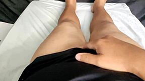 Young wife catches husband masturbating and gets aroused too