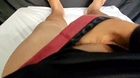 Young wife catches husband masturbating and gets aroused too