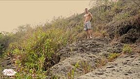 Savannah Watson Bangs a Stranger by the River Outdoors