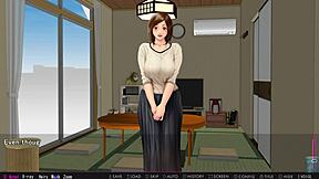 Huge-titted housewife cheats with another man in anime