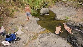 Savannah Watson Bangs a Stranger by the River Outdoors