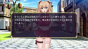 Anime and hentai game with a succubus duel in the street