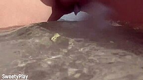 Public beach action: a shaved pussy peeing scene