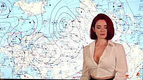Hot redhead gets fucked on live weather forecast