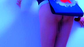 Cross dressing beauty gets ass worship and domination for Christmas