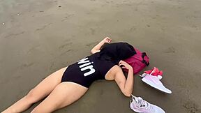 on a beach in mexico, i met a young woman, invited her over, groped her tits, and spread her ass for real amateur banging