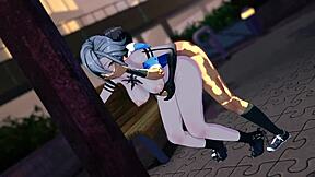 Arlecchino's erotic journey in the world of anime and hentai