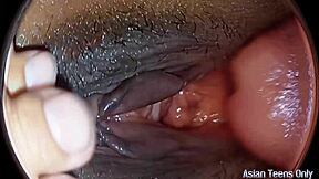 Big dick penetrates huge pussy with spy glasses