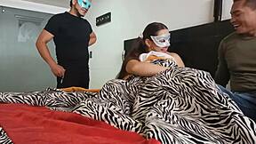 Indian wife gets her holes pounded by two studs