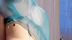 Beautiful Japanese woman in sexy costume, POV feet close up