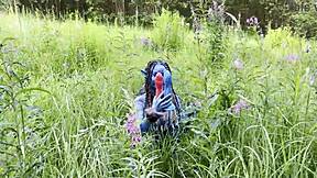 Monika Fox's wild anal and squirting session in nature