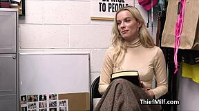 Married woman caught in the act with stolen sex toys and gives blow job