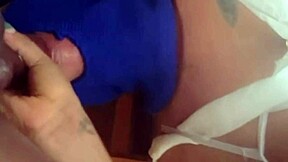 A beautiful nurse with a perfect body gives a solo pleasure to a bodybuilder