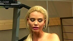 Beautiful blonde milf in fishnets has a hot solo scene
