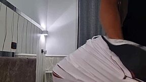 Skinny boy's solo session: suck and drink his cum