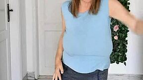 Mariaolds, busty granny strips with style and grace