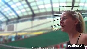 Czech teen's supermarket strip tease leads to hardcore POV sex