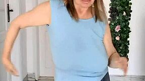 Mariaolds, busty granny strips with style and grace